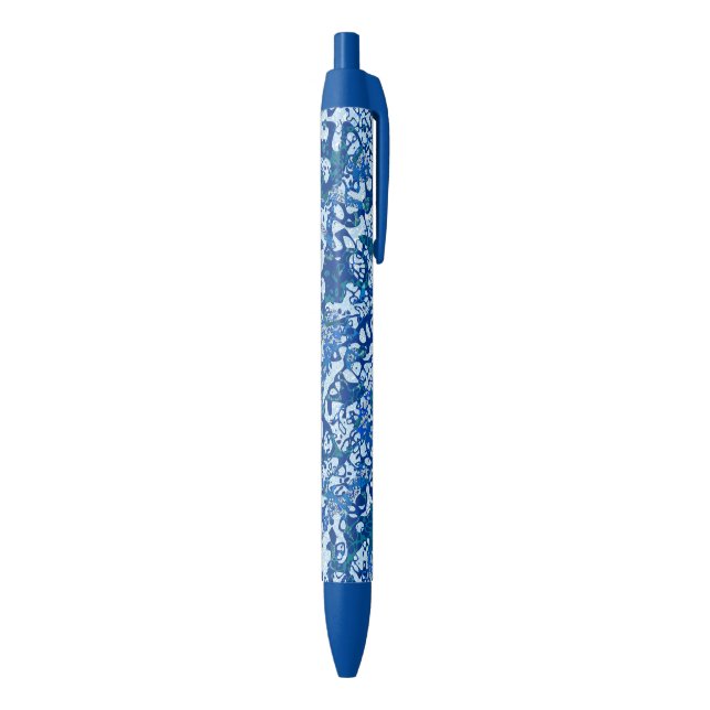Blue Spotted Graphic Abstraction Ink Pen (Bottom (Vertical))