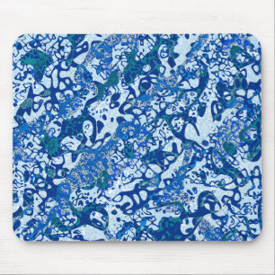 Blue Spotted Graphic Abstraction Mouse Mat