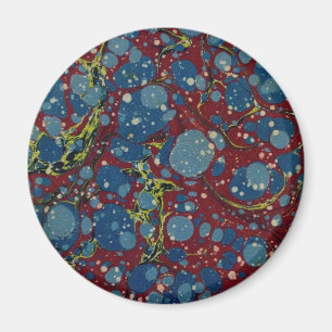 Blue Spotted Red Marbling Magnet