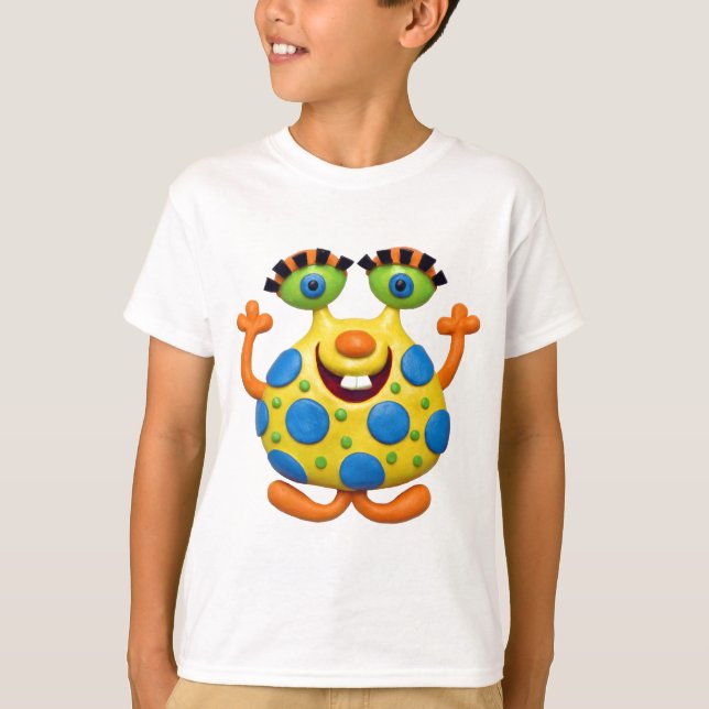 Blue Spotted Yellow Monster T-Shirt (Front)