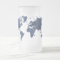 Blue Spray Painting World Map