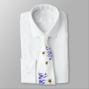 Blue Spring and Flying Bees Tie
