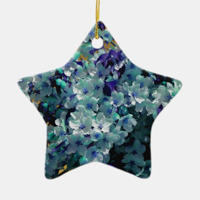 Blue Spring Blossoms Flower Ornament (Front)