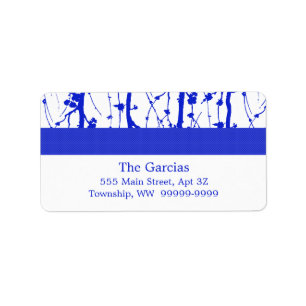 Blue Spring Blossoms Label