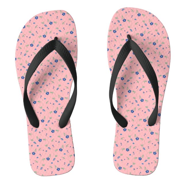 Blue Spring Floral Pattern | Floral beauty Flip Flops (Footbed)