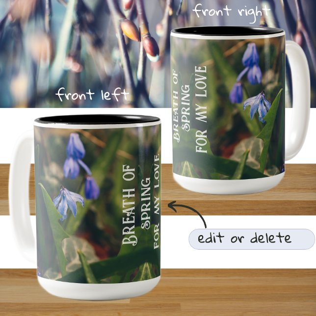 Blue Spring Flower Two-Tone Coffee Mug (Creator Uploaded)