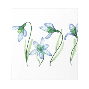 Blue spring flowers notepad