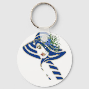 Blue Spring Flowers Wedding gifts Key Ring
