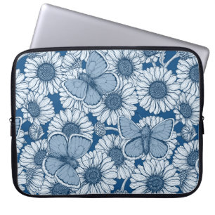 Blue spring laptop sleeve