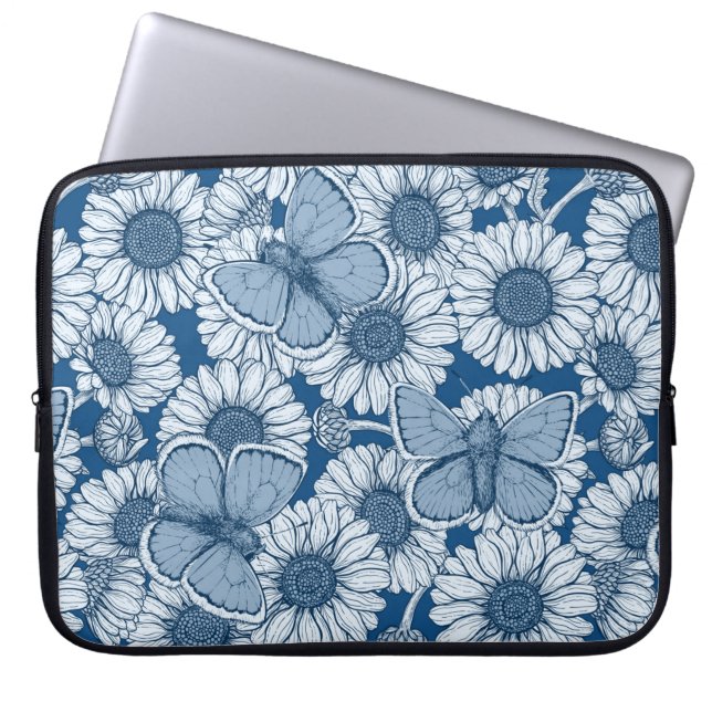 Blue spring laptop sleeve (Front)