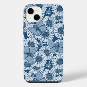 Blue spring, wild flowers, daisies iPhone 14 plus case