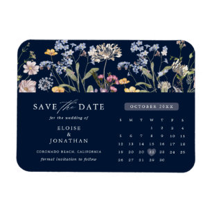 Blue Spring Wildflower Meadow  Save the Date Magnet