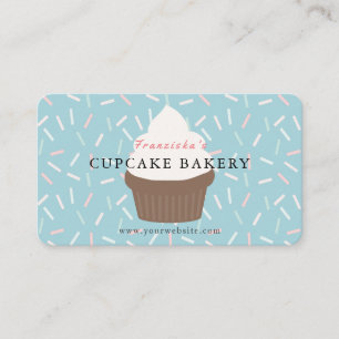 Blue Sprinkles Cupcake Bakery Business Card