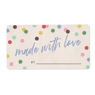 Blue Sprinkles Made With Love Party Favour Label