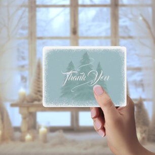 Blue Spruce Christmas Thank You Card