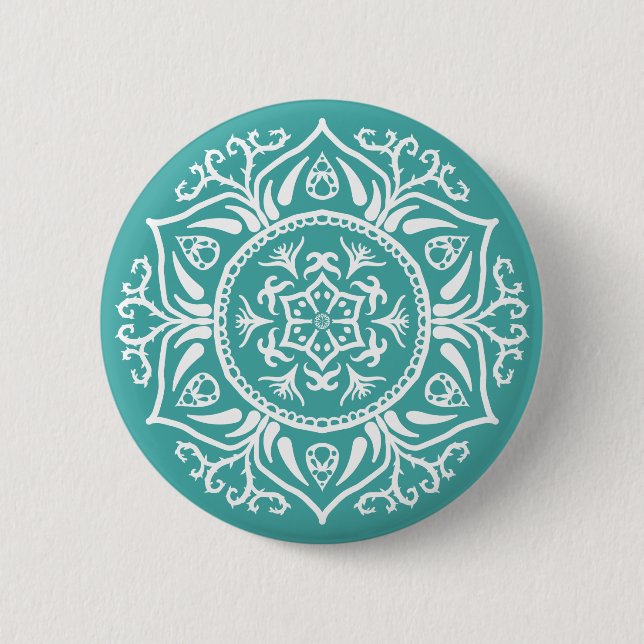 Blue Spruce Mandala 6 Cm Round Badge (Front)
