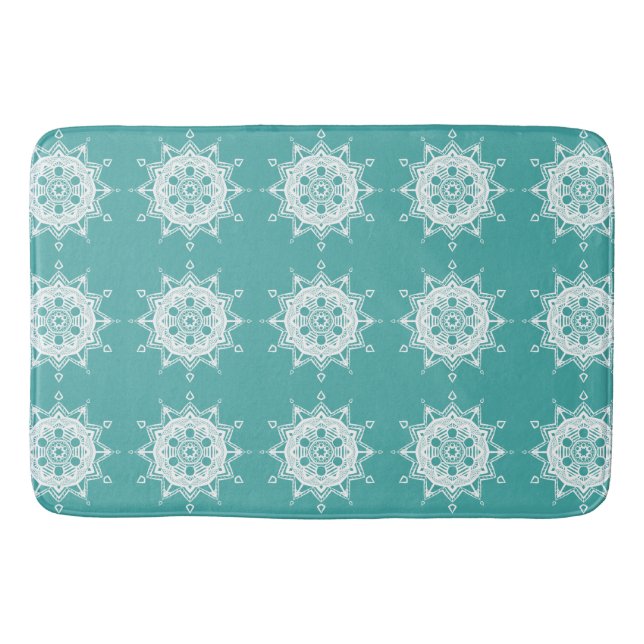 Blue Spruce Mandala Bath Mat (Front)