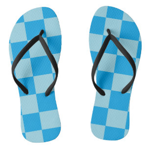 Blue square blocks geometric flip flops