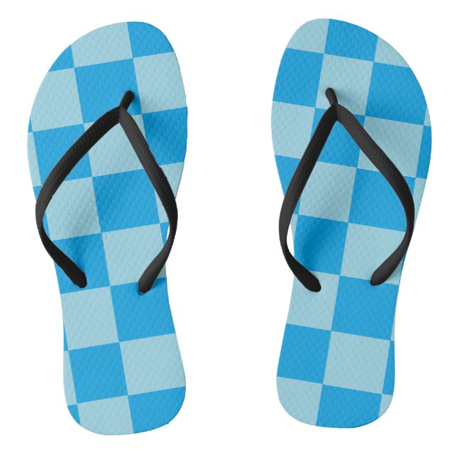 Blue square blocks geometric flip flops (Footbed)