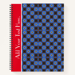 Blue Square Design Spiral Notebook