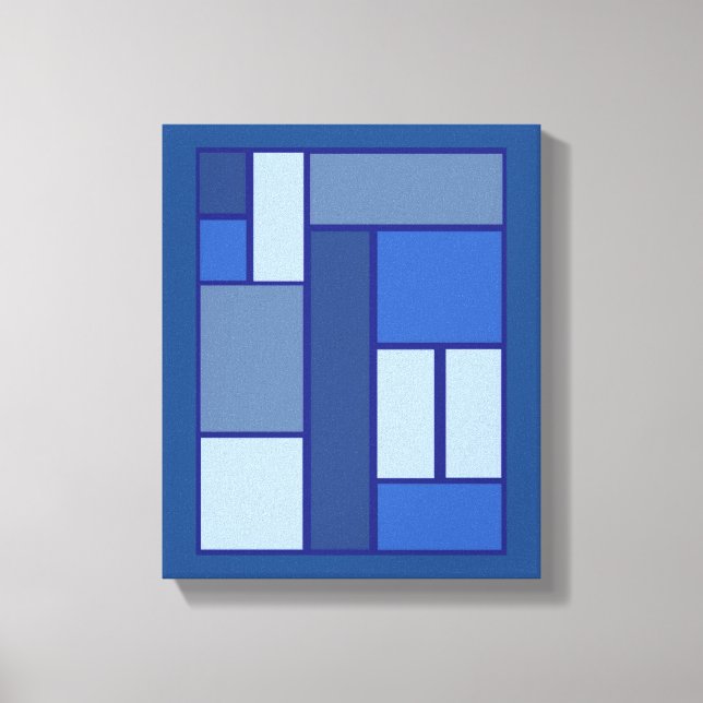 Blue Square Geometric - Emotion Form and Colour Canvas Print (Front)