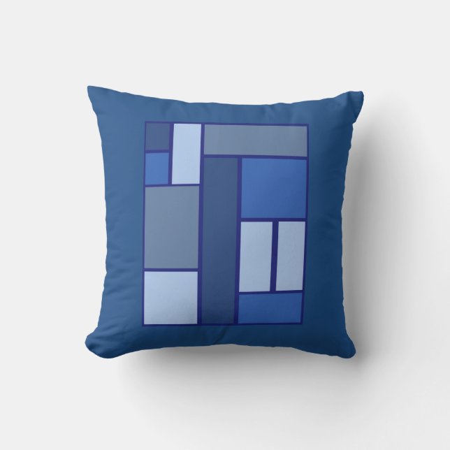 Blue Square Geometric - Emotion Form and Colour Cushion (Front)