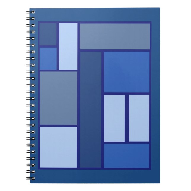 Blue Square Geometric - Emotion Form and Colour Notebook (Front)