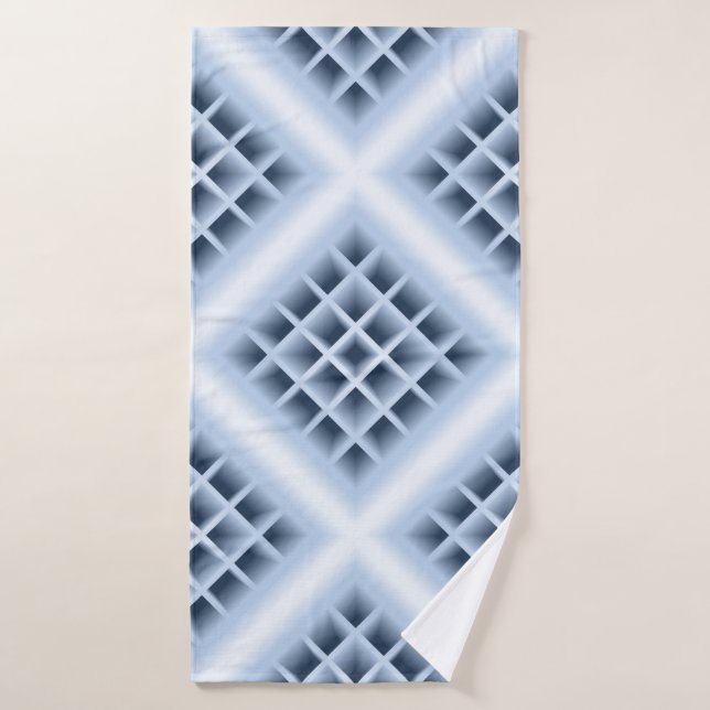 Blue square holes pattern bath towel (Bath Towel)