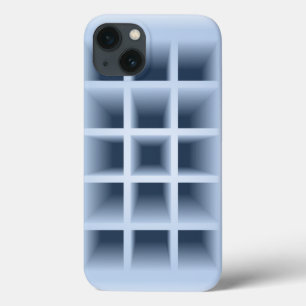 Blue square holes pattern iPhone 13 case
