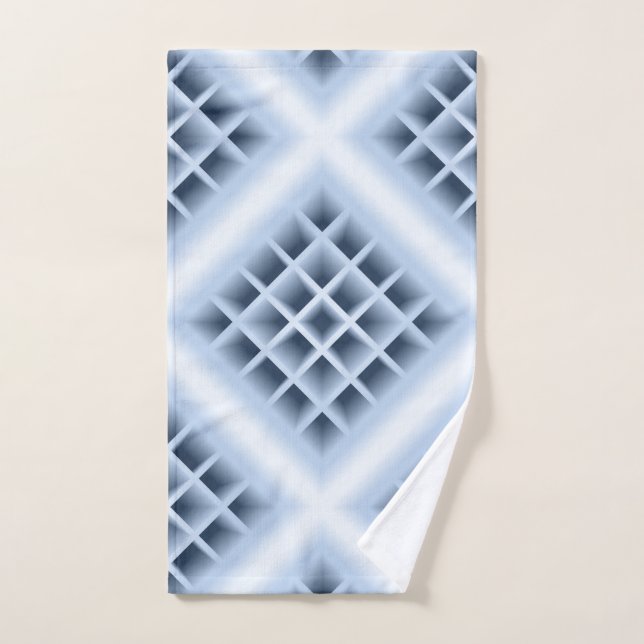 Blue square holes pattern hand towel (Hand Towel)