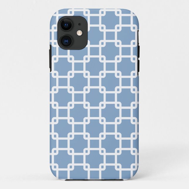 Blue Square Link Pattern iPhone 5 Case (Back)