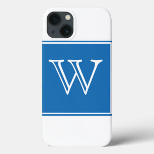 Blue Square Monogram iPhone 13 Case