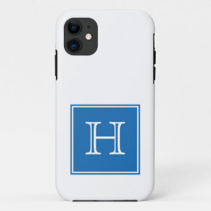 Blue Square Monogram iPhone 11 Case
