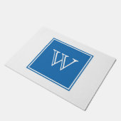 Blue Square Monogram Doormat (Angled)