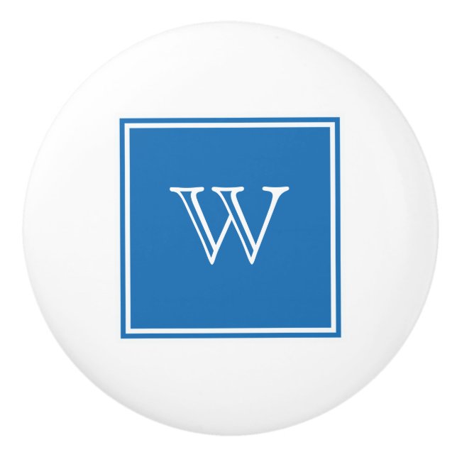 Blue Square Monogram Knob (Front)