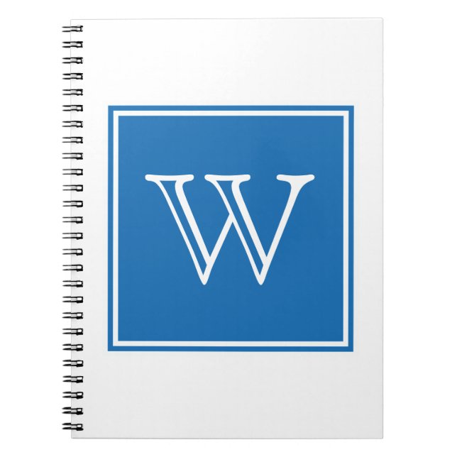 Blue Square Monogram Notebook (Front)