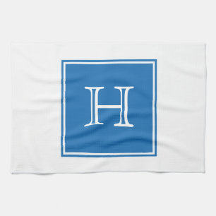 Blue Square Monogram Towel