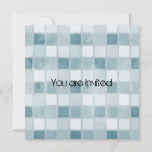 Blue Squares Baby Shower Invitation