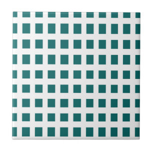 Blue Squares Chequered Pattern Tile