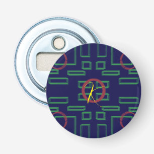 Blue Squares Geometric Bottle Opener