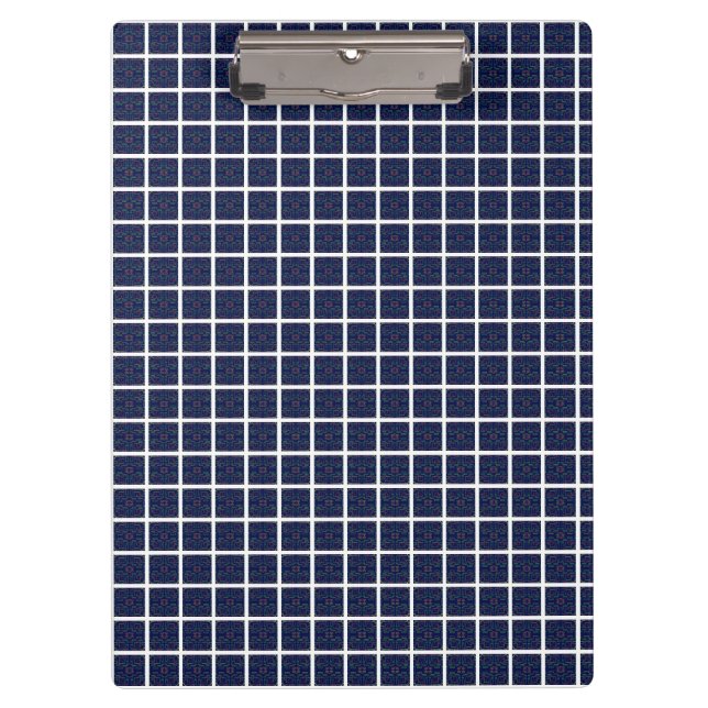 Blue Squares Geometric Clipboard (Front)