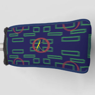 Blue Squares Geometric Golf Head Cover