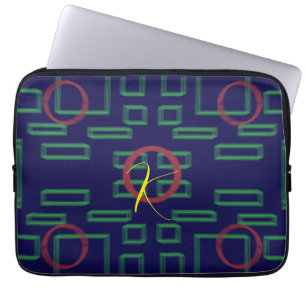 Blue Squares Geometric  Laptop Sleeve