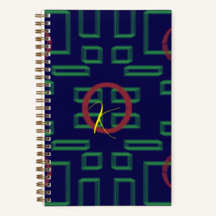 Blue Squares Geometric Notebook