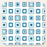 Blue Squares in Blue Squares - Reusable Square Paper Coaster<br><div class="desc">Mid-Century Modern blue squares within squares makes a lovely disposable, yet reusable paper coaster for your home or office. Sold in sets of 6 so you will have plenty to set out for any kind of occasion or everyday use.</div>
