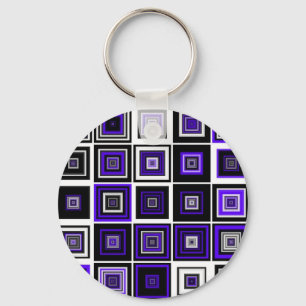 Blue Squares Key Ring