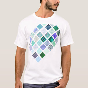 Blue squares mosaic pattern T-Shirt
