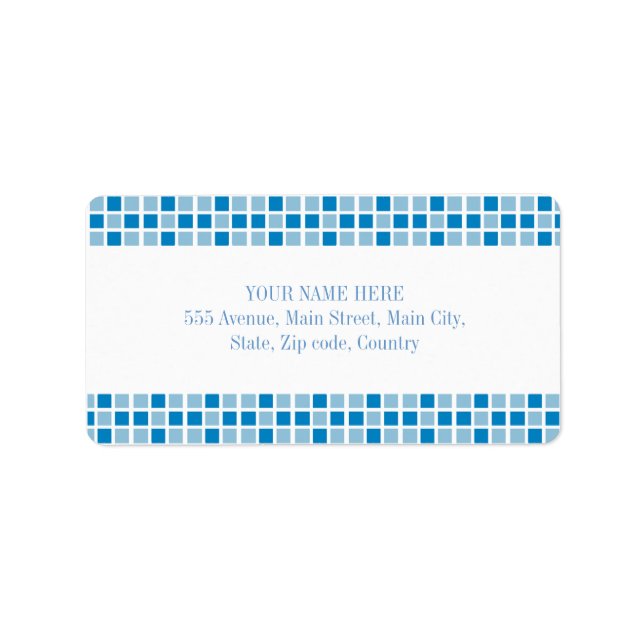 Blue Squares Pattern Label (Front)