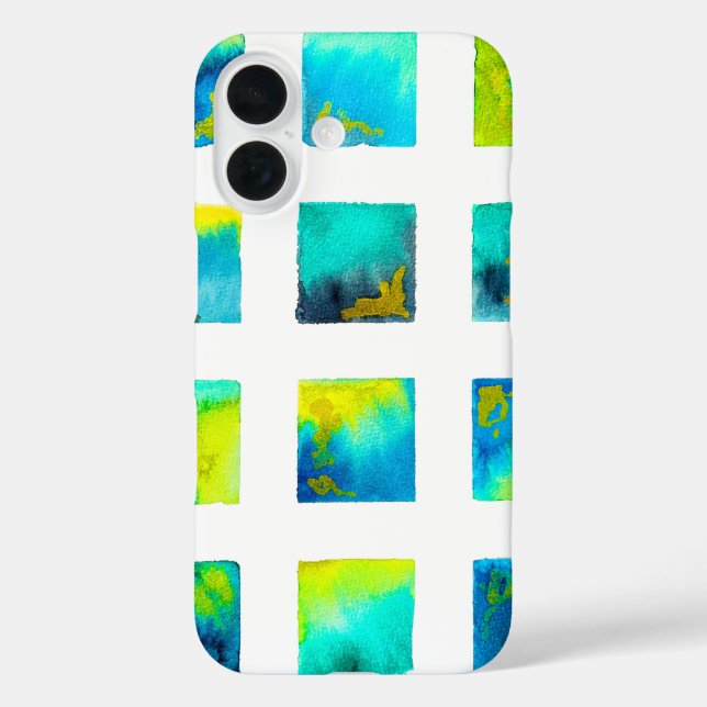 Blue squares watercolor abstract Case-Mate iPhone case (Back)