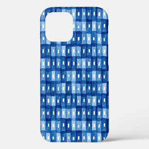 Blue Squares, Watercolor Seamless Mosaic. iPhone 12 Case